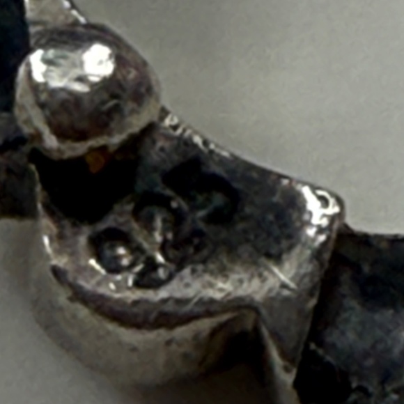 Vintage Black Onyx & Sterling Silver Marcasite Clasp Bail Necklace 8.5" Long - Picture 6 of 13